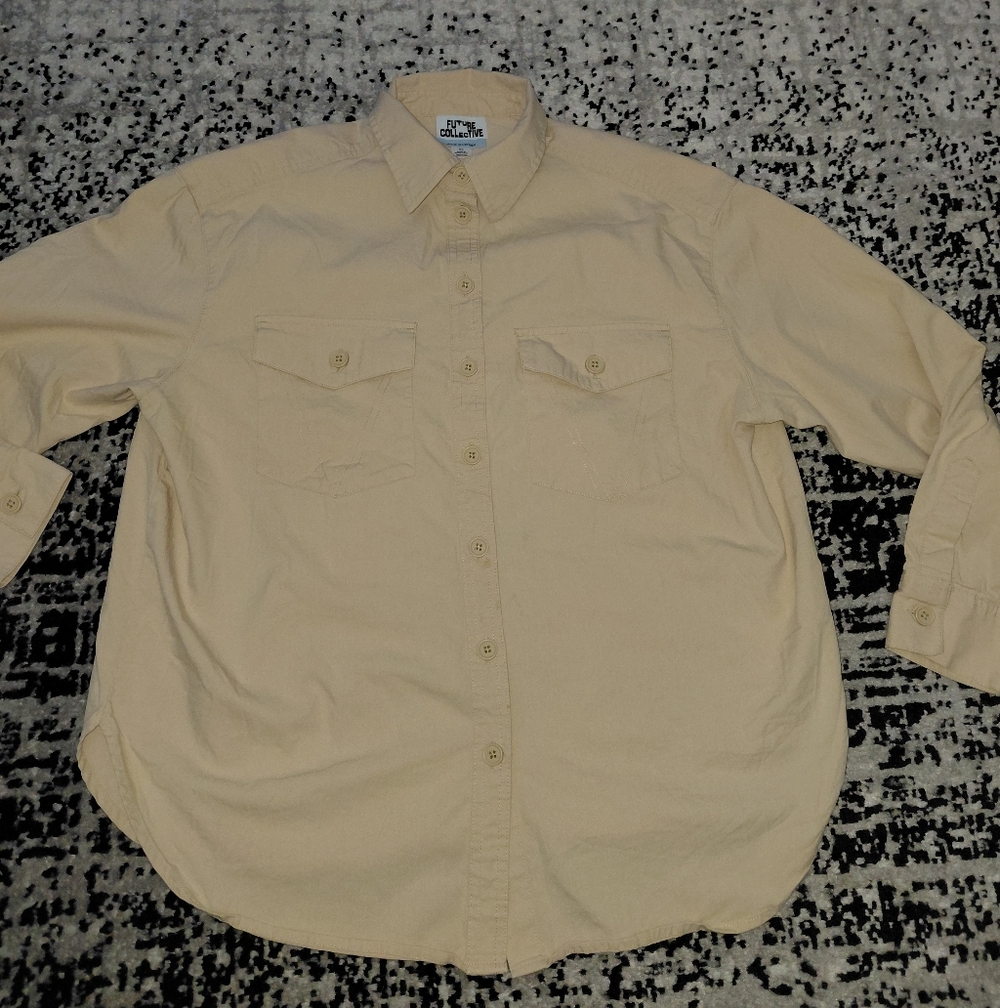 Future Collective x Reese Blutstein Tan Oversized Western Shirt XS Limited Ed - Picture 6 of 13